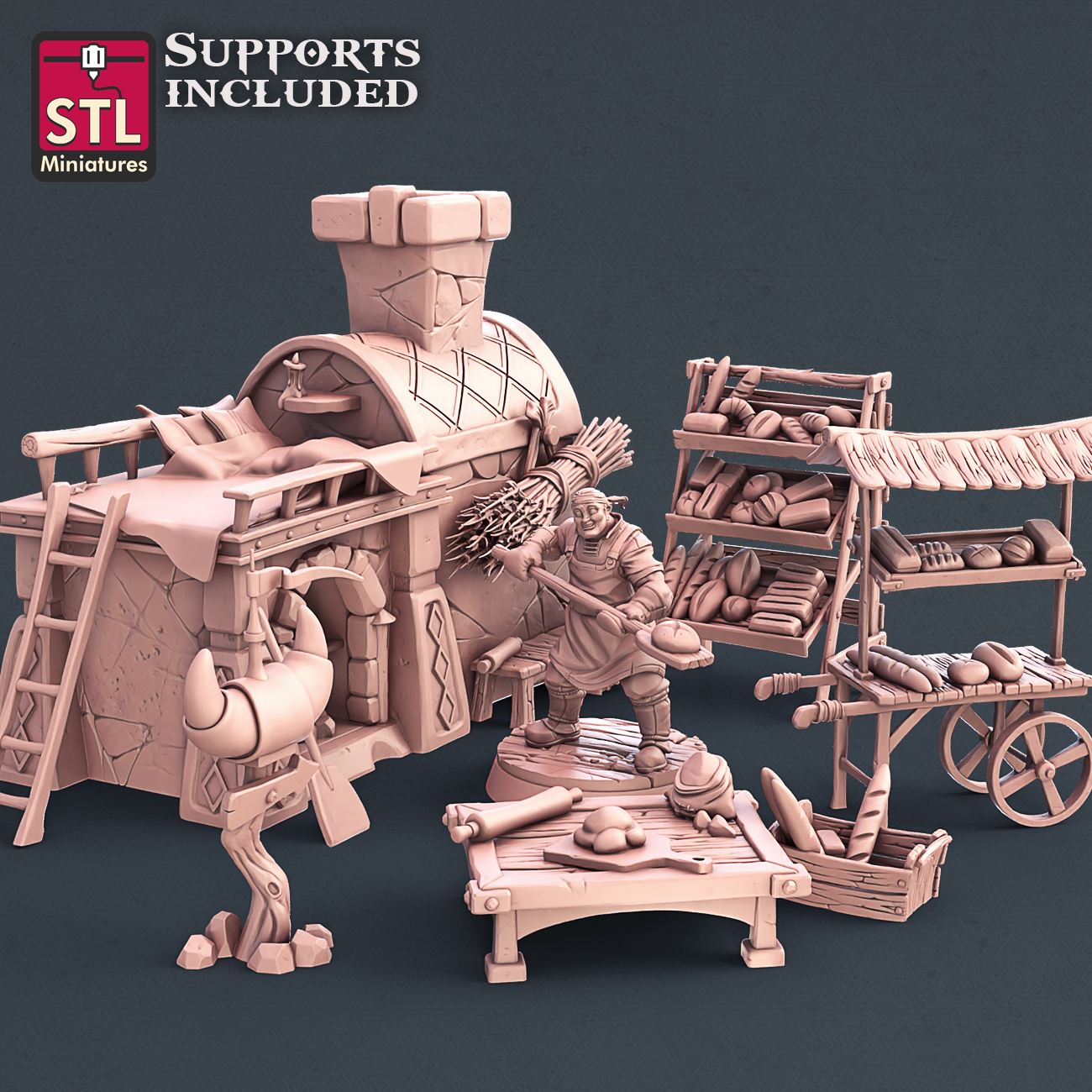 Bakery Set 3D Model - FEB2021 STLMiniatures