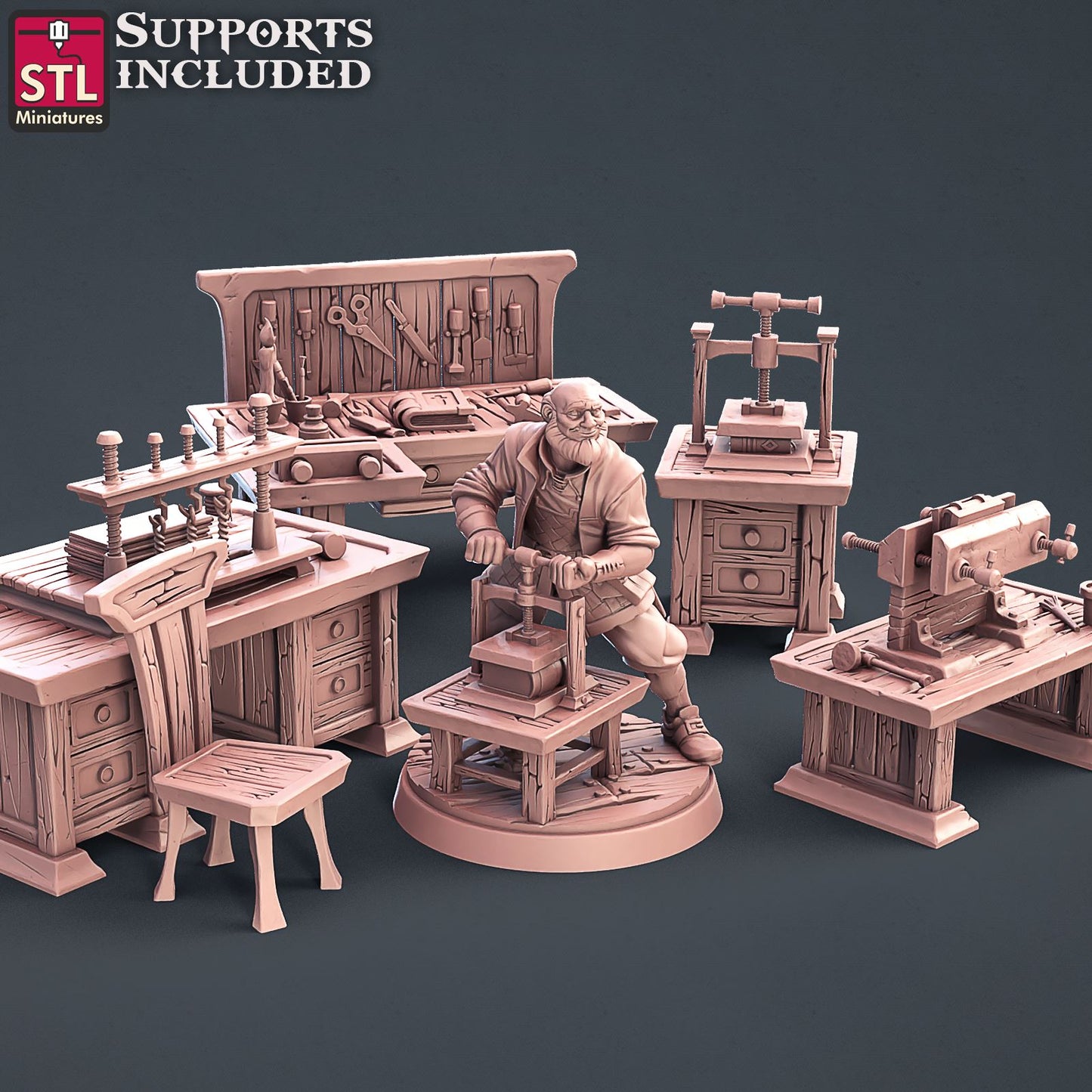 Bookbinder Set Printable 3D Model STLMiniatures