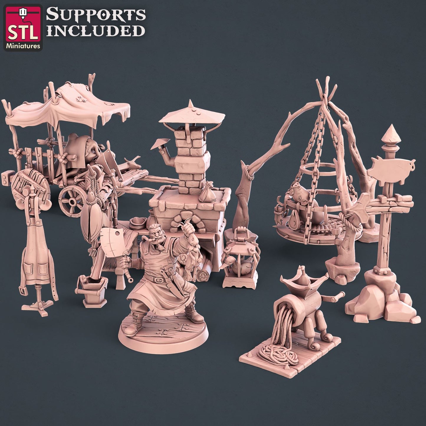 Butcher Set 3D Model - DIC2020 STLMiniatures