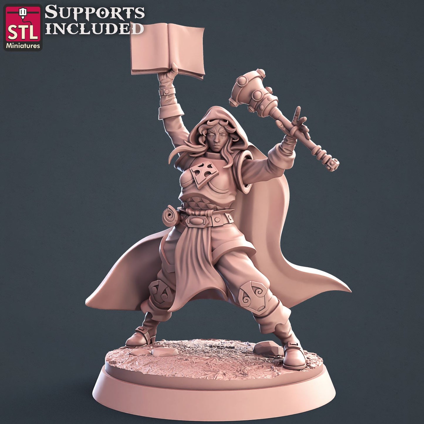 Cleric Female Printable 3D Model STLMiniatures