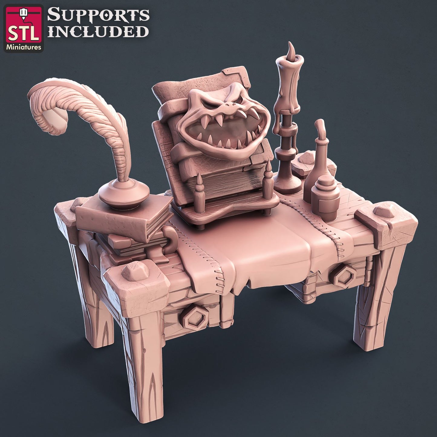 DarkWizard Desk 3D Model - DIC2020 STLMiniatures