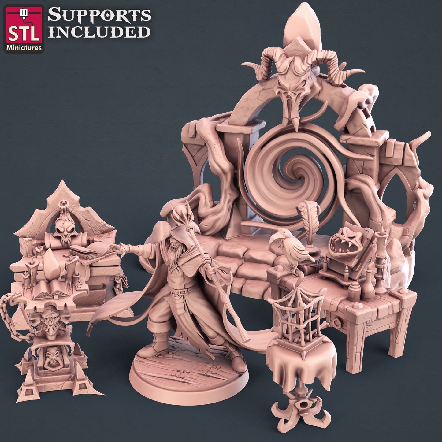 DarkWizard Set 3D Model - DIC2020 STLMiniatures