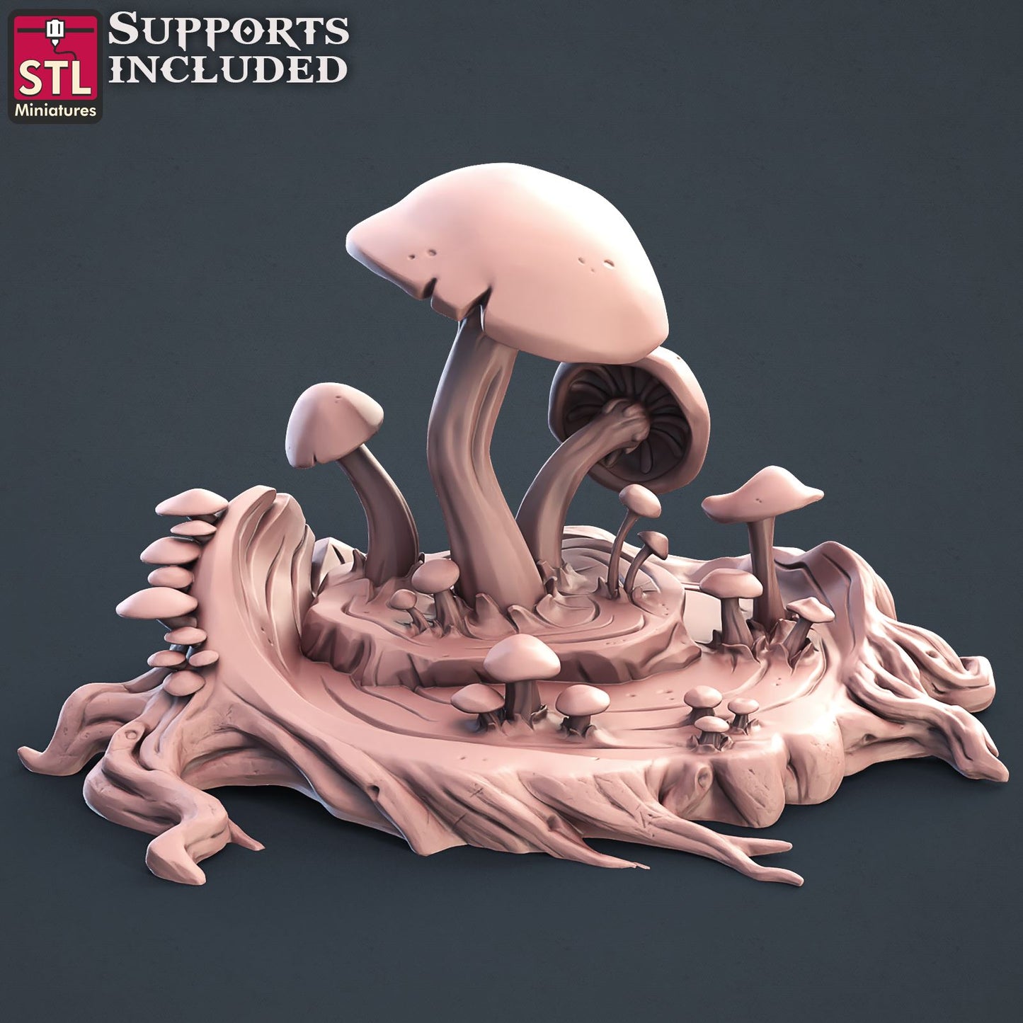 Druid Mushrooms Printable 3D Model STLMiniatures