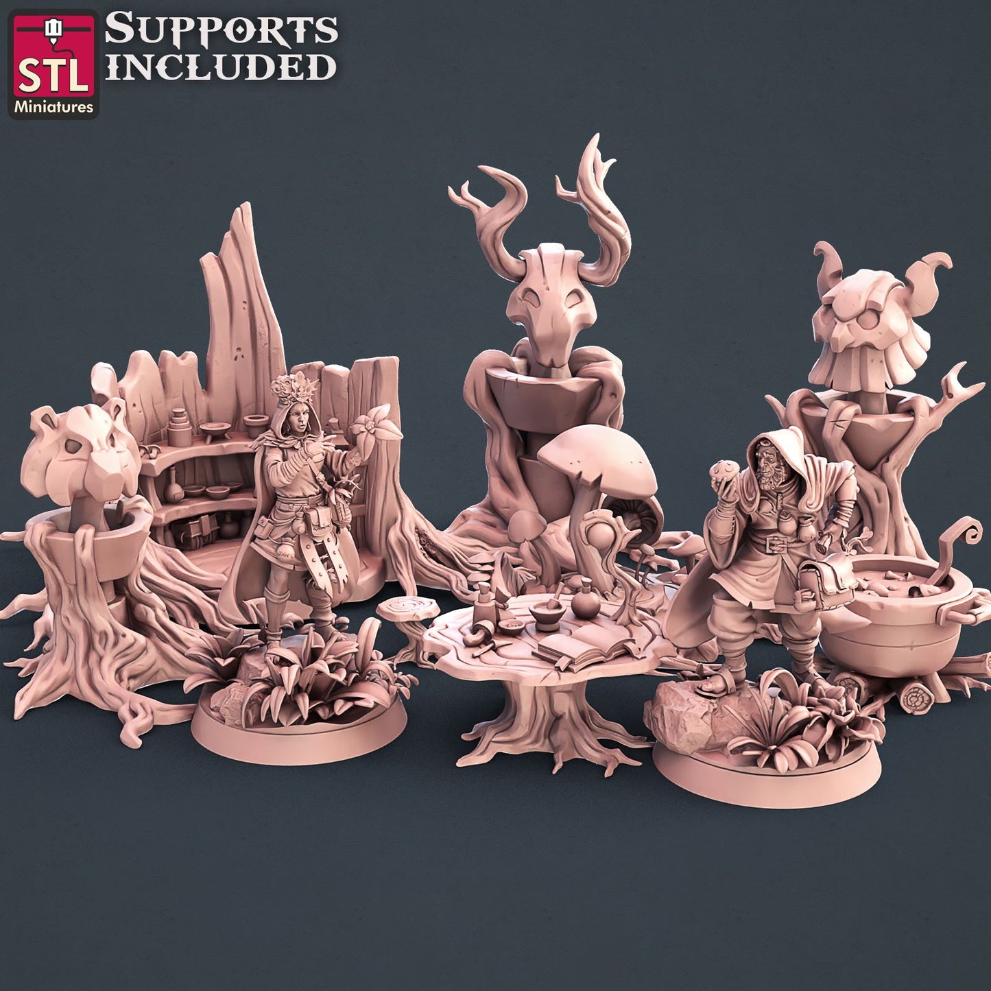 Druids Set Printable 3D Model STLMiniatures