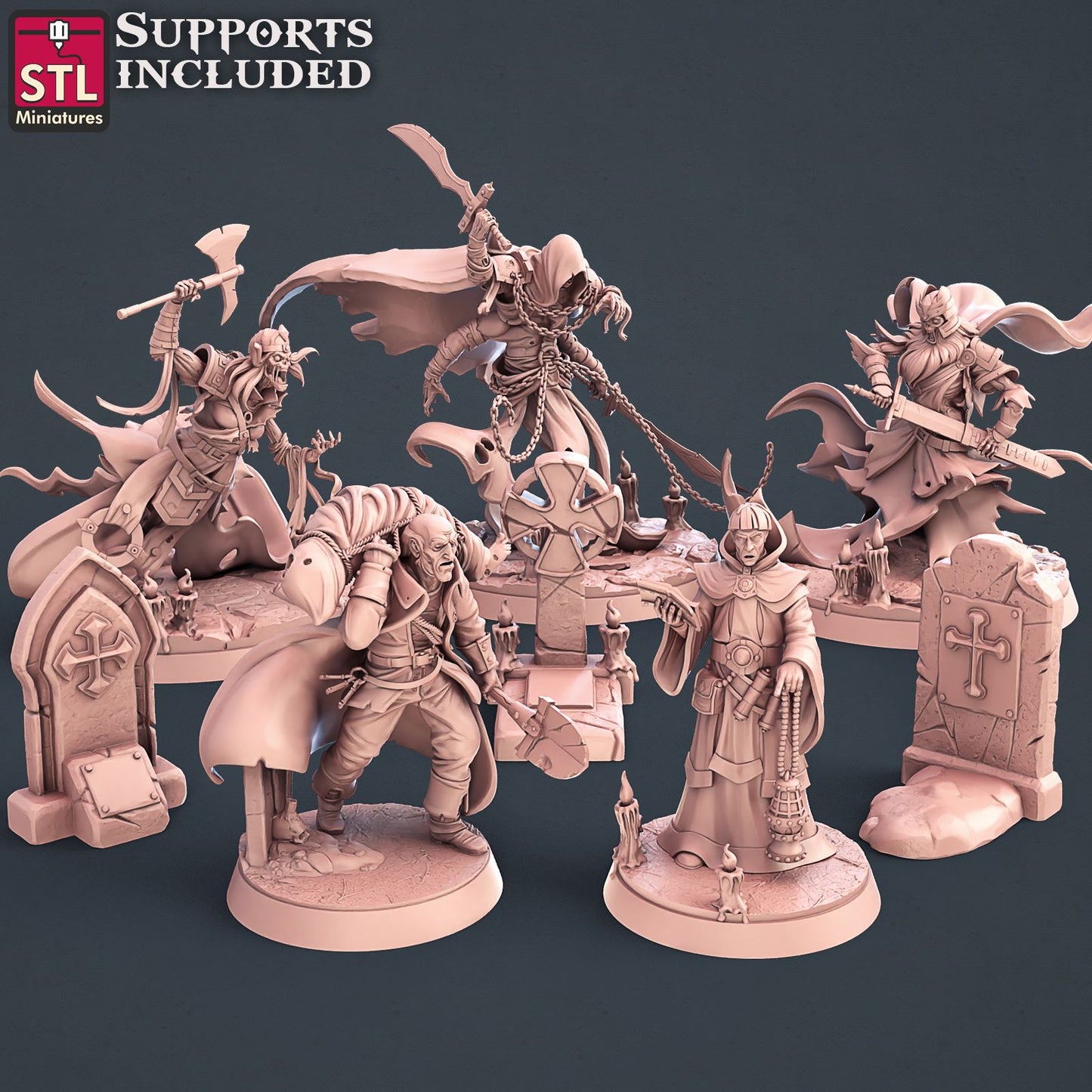 Graveyard Set Printable 3D Model STLMiniatures