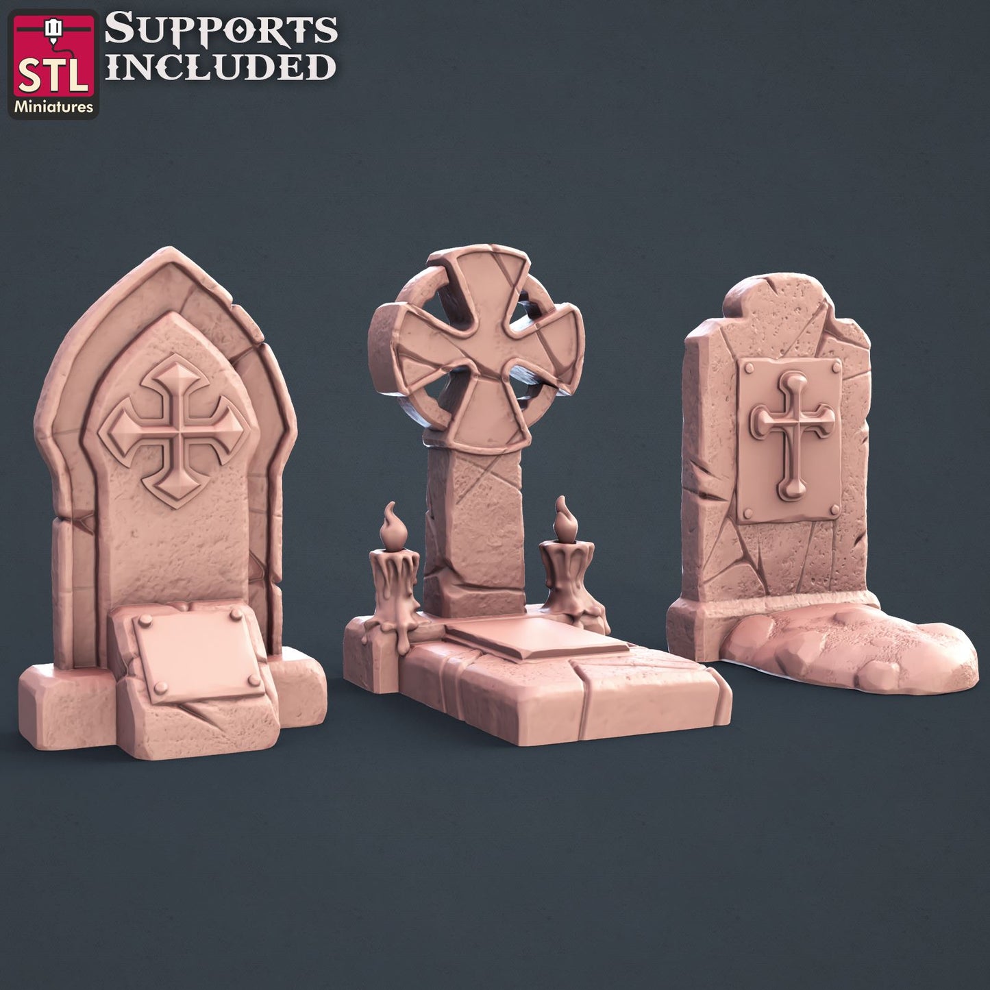 Graveyard Tombs Printable 3D Model STLMiniatures