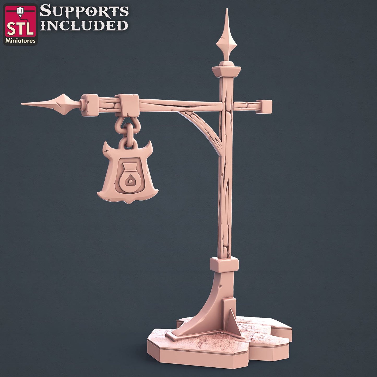 Lender Post Printable 3D Model STLMiniatures
