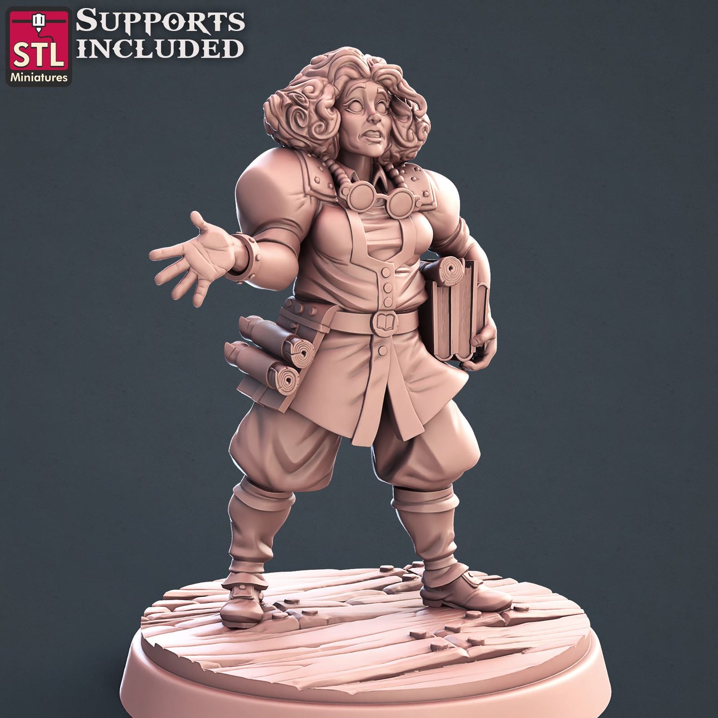 Librarian Female Printable 3D Model STLMiniatures