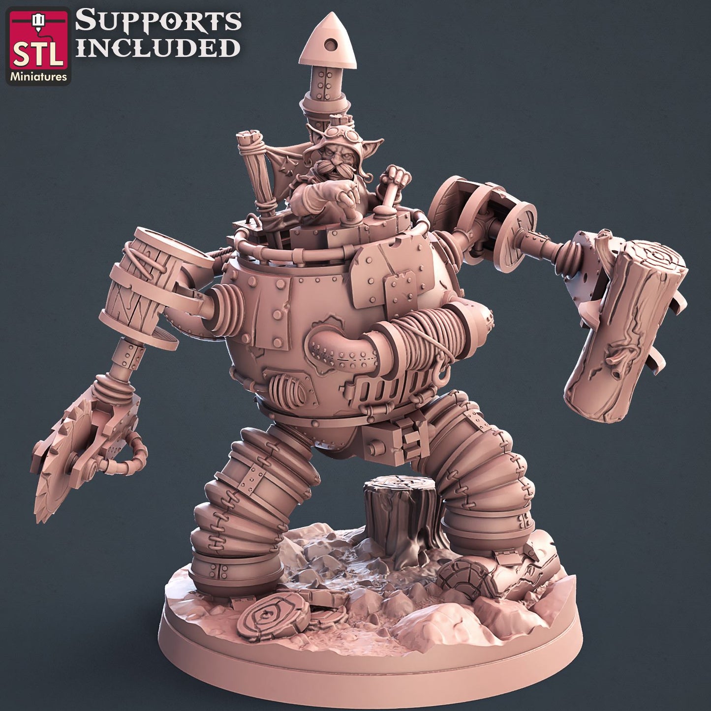 Lumberjack Mech Printable 3D Model STLMiniatures