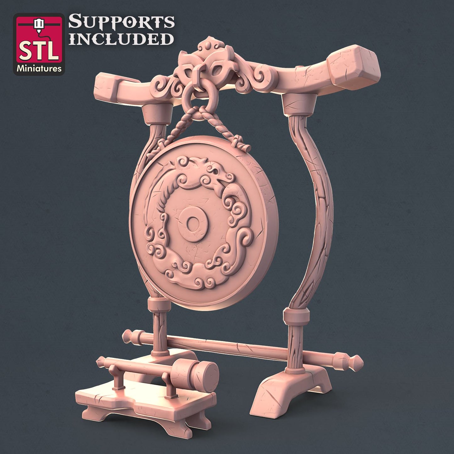 Monk Gong Printable 3D Model STLMiniatures