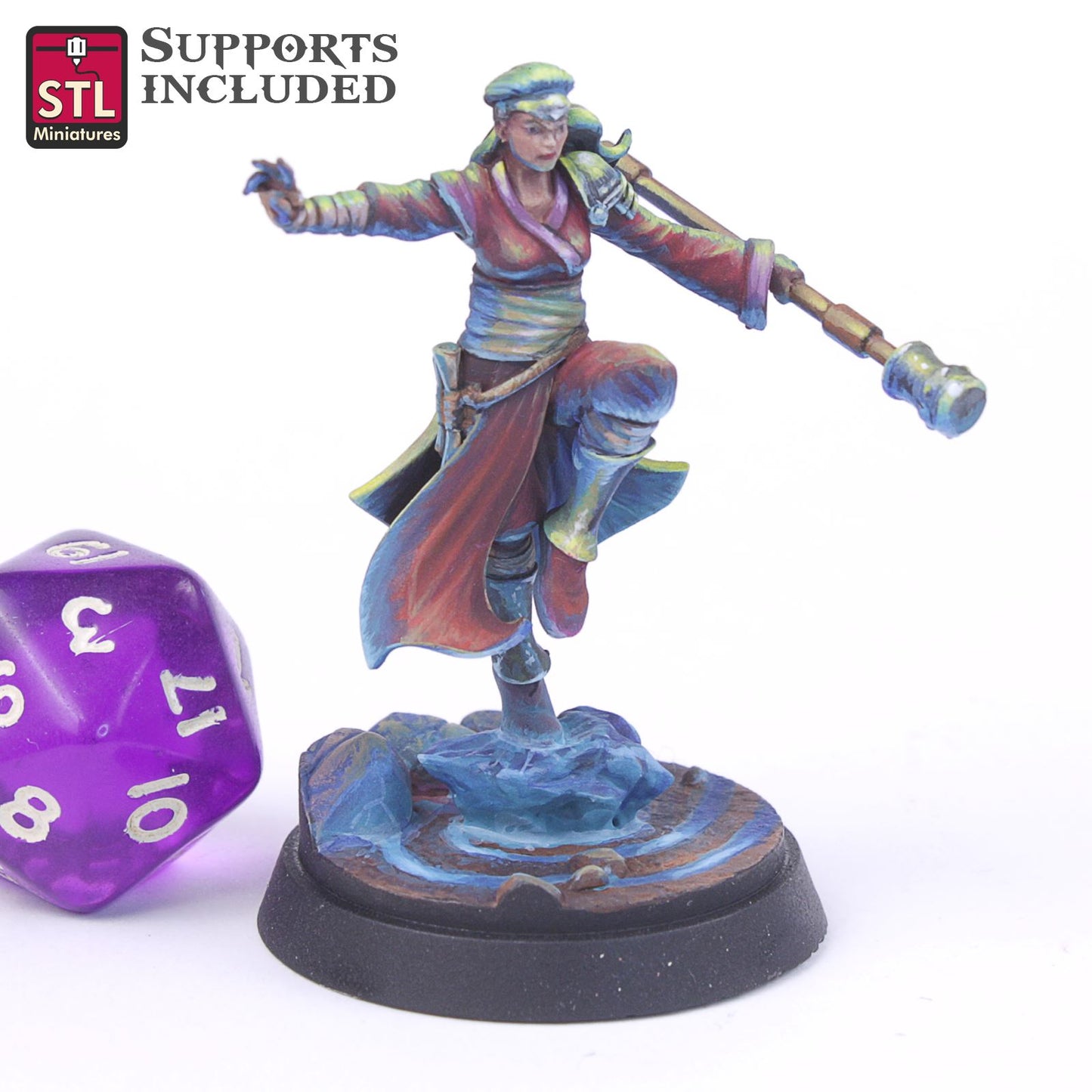 Monk Female Printable 3D Model STLMiniatures