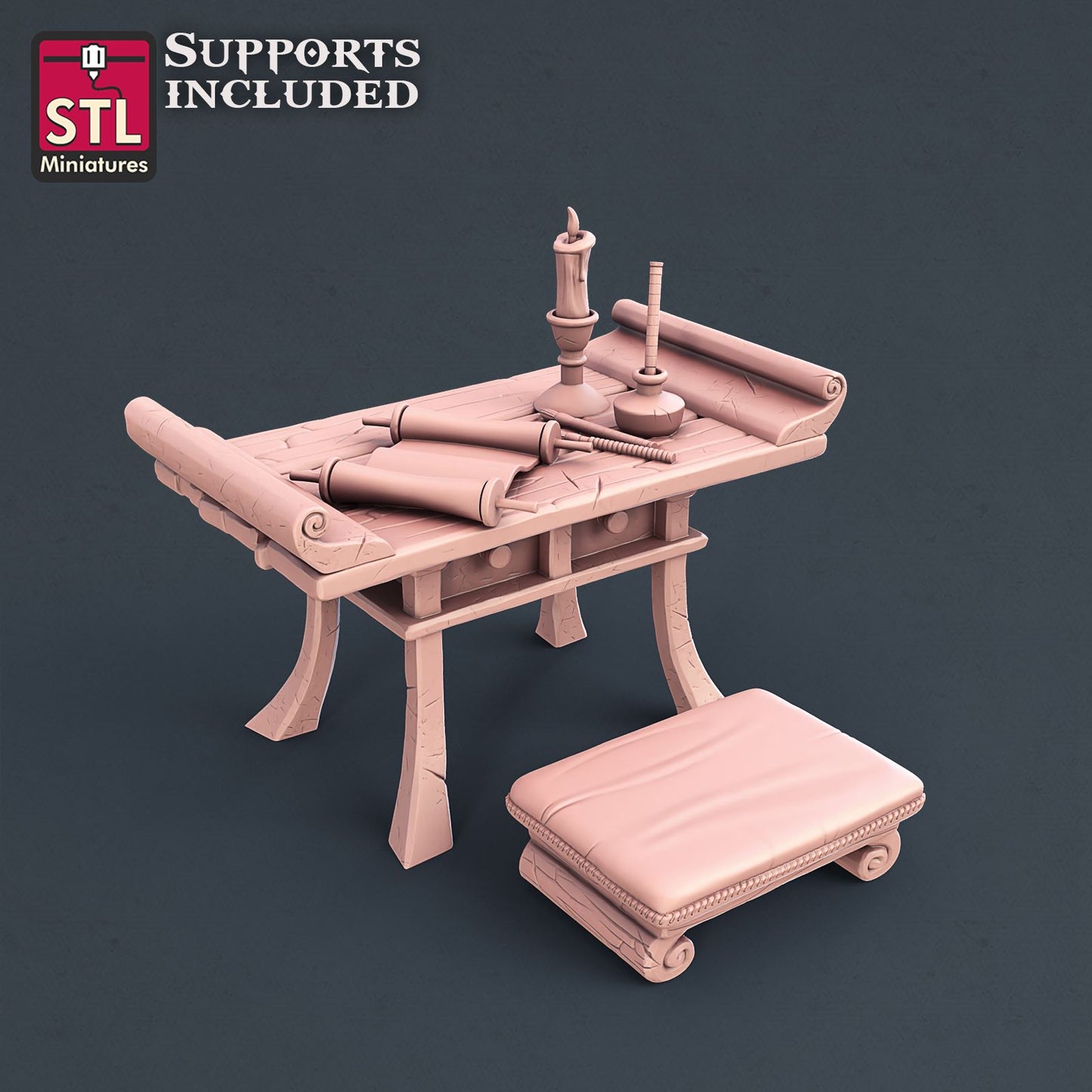 Monk Table Printable 3D Model STLMiniatures