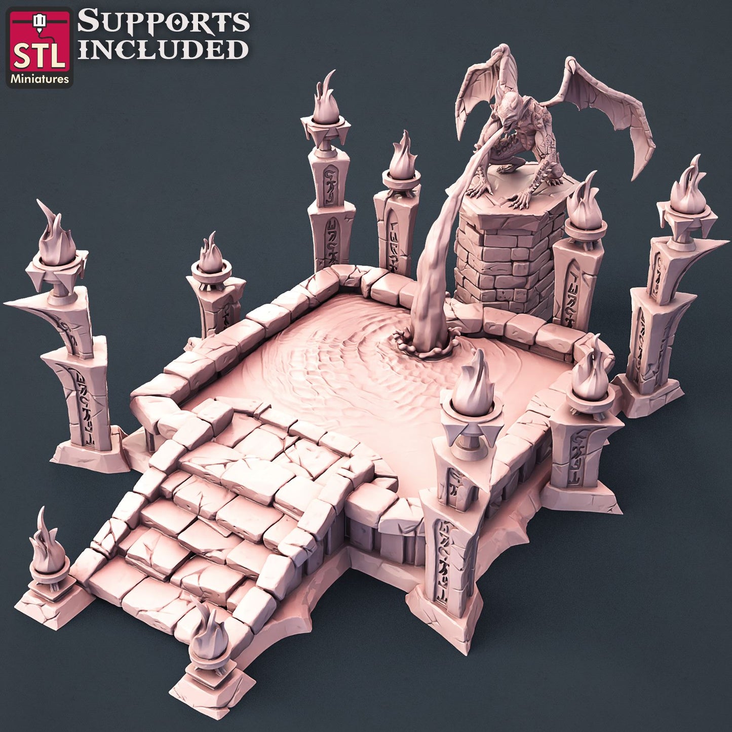 Vampire Fountain Printable 3D Model STLMiniatures