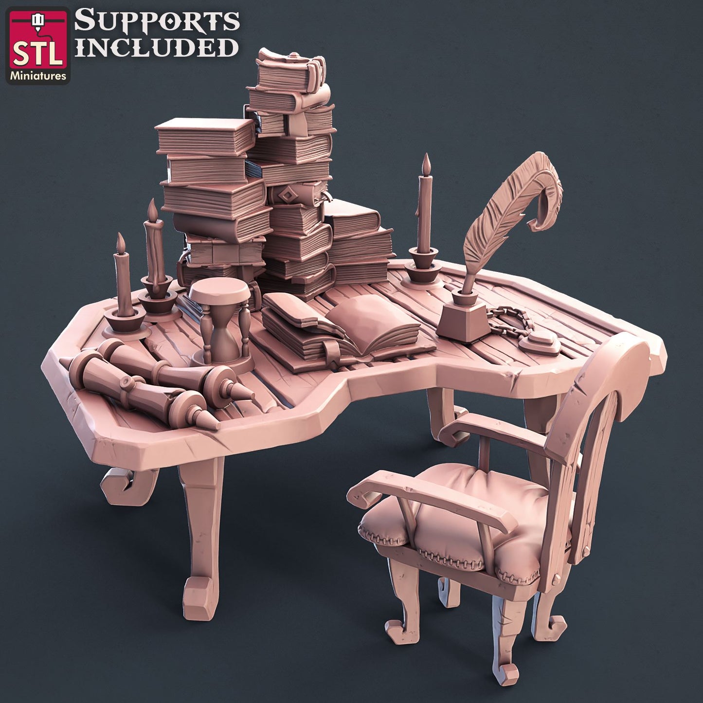 Wizard Desk Printable 3D Model STLMiniatures
