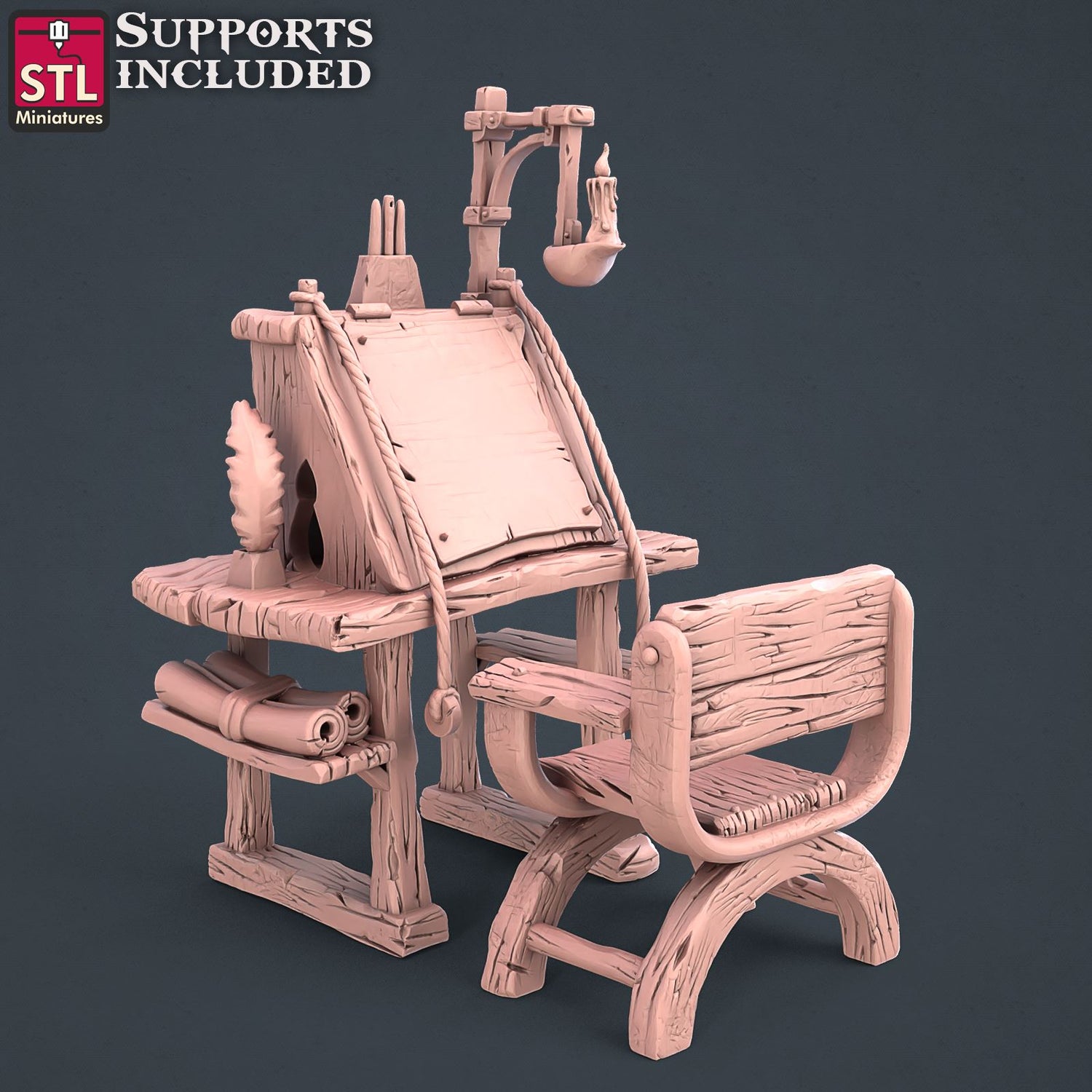 Abbey Monk Desk Scale Models STLMiniatures