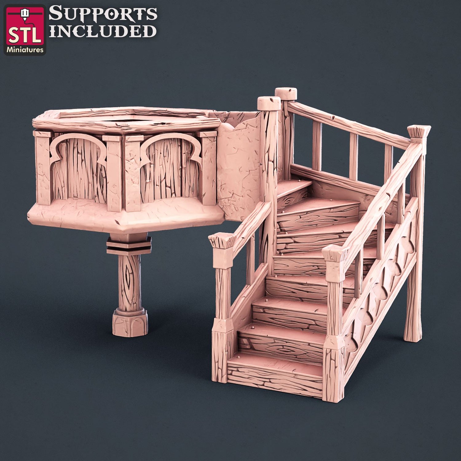Abbey Monk Pulpit Scale Models STLMiniatures