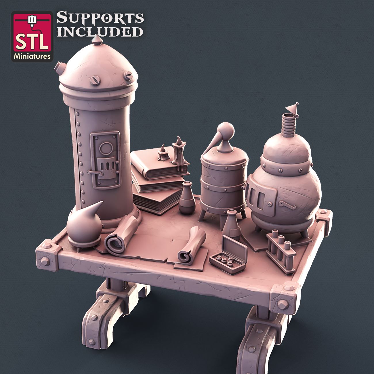 Alchemist Desk 3D Model - FEB2021 STLMiniatures