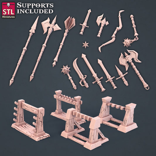 Blacksmith Weapons Racks 3D Model - DIC2020 STLMiniatures