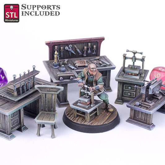 Bookbinder Set Printable 3D Model STLMiniatures