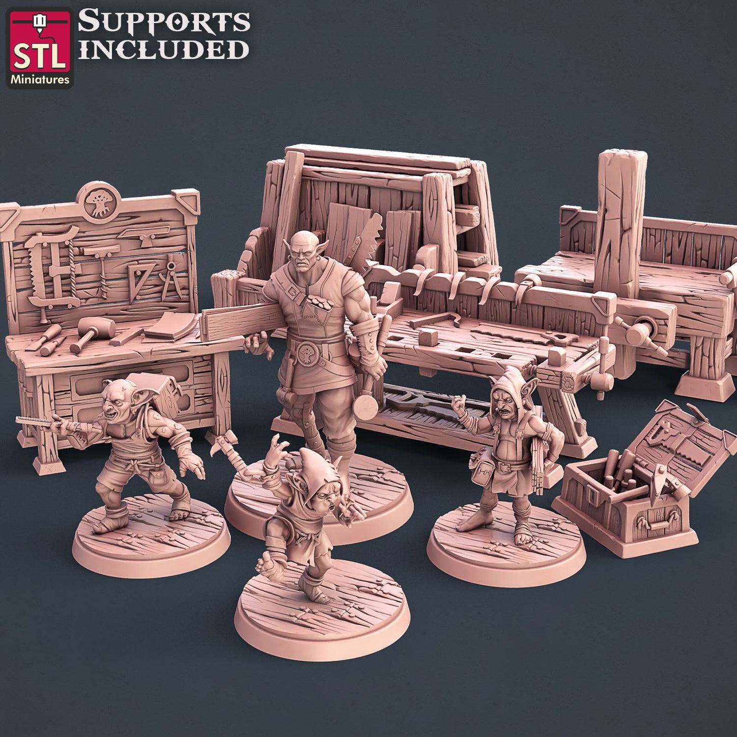 Carpenter Set Printable 3D Model STLMiniatures