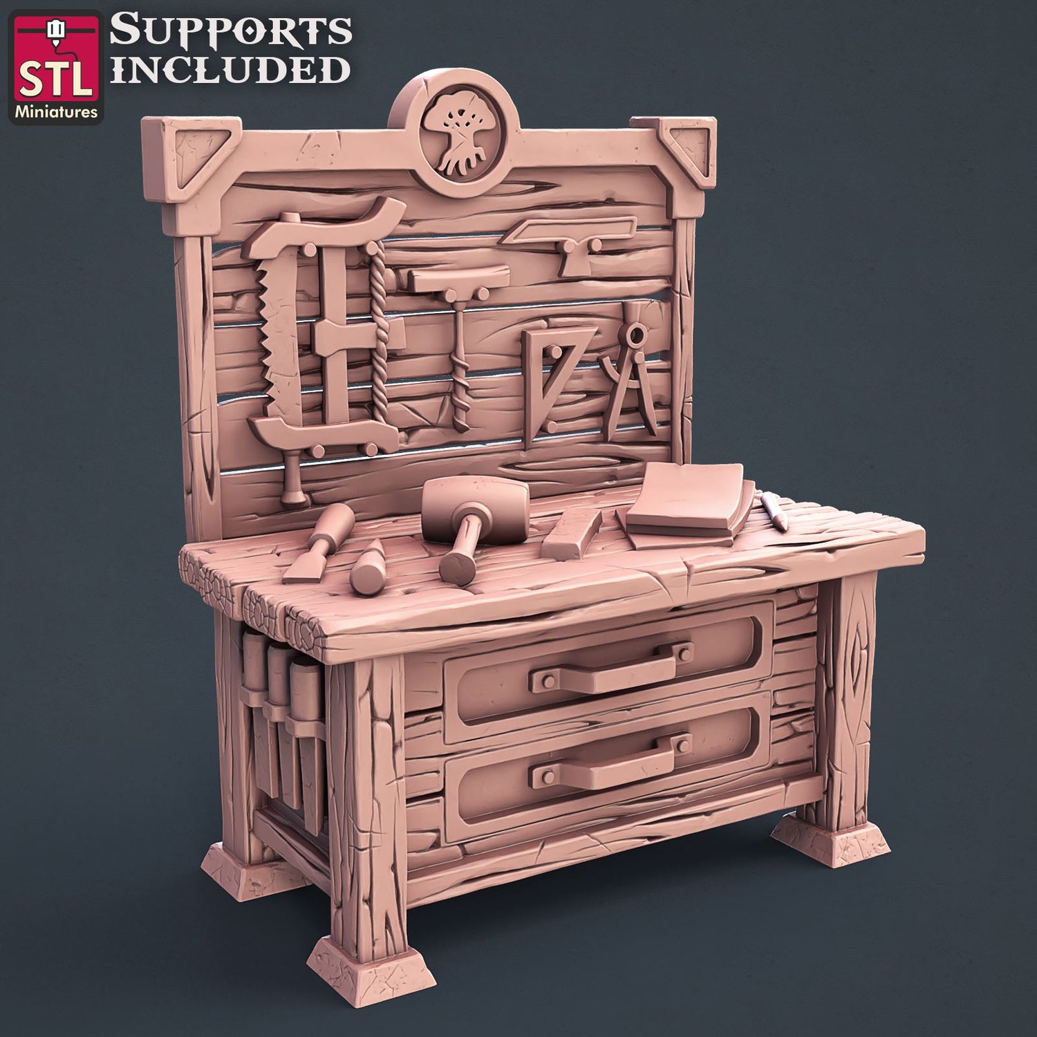 Carpenter Workbench B Printable 3D Model STLMiniatures