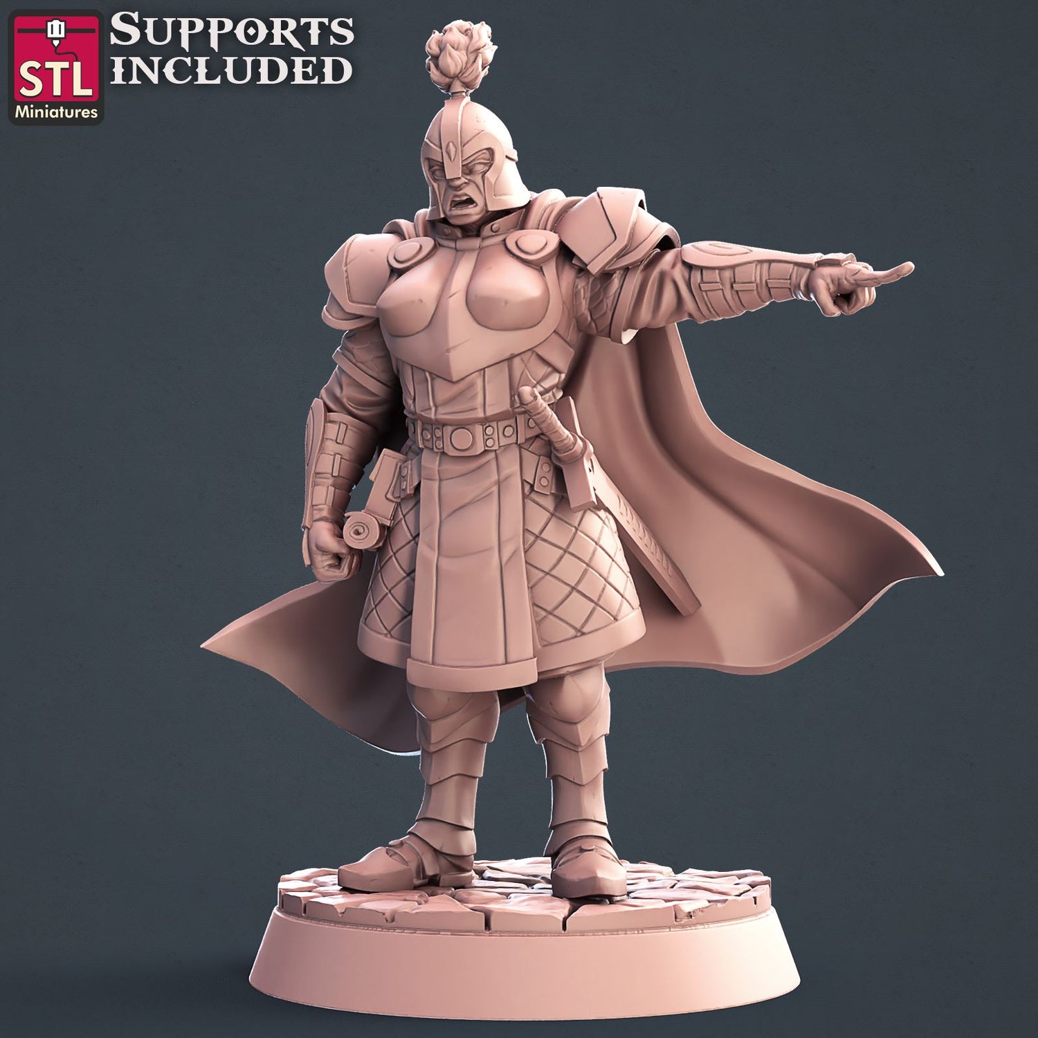 City Guard Commander Printable 3D Model STLMiniatures