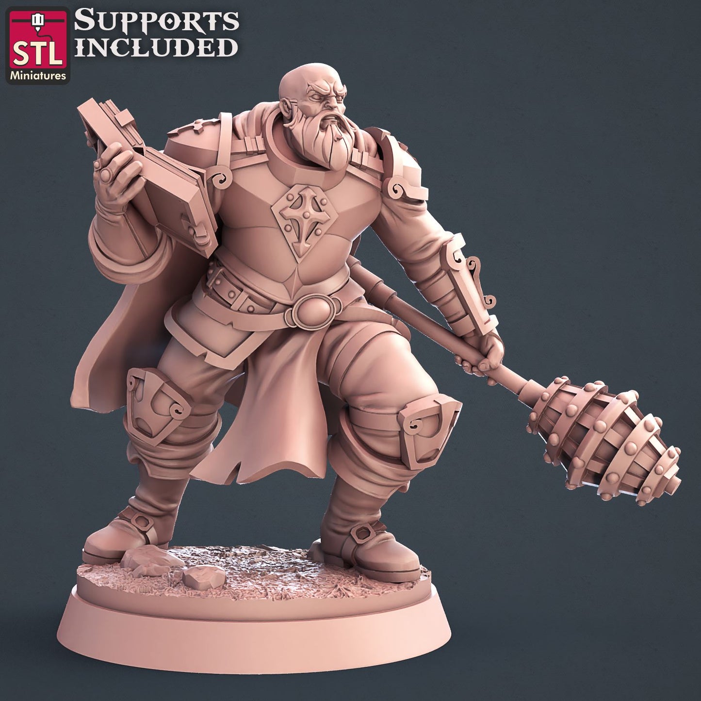 Cleric Male Printable 3D Model STLMiniatures