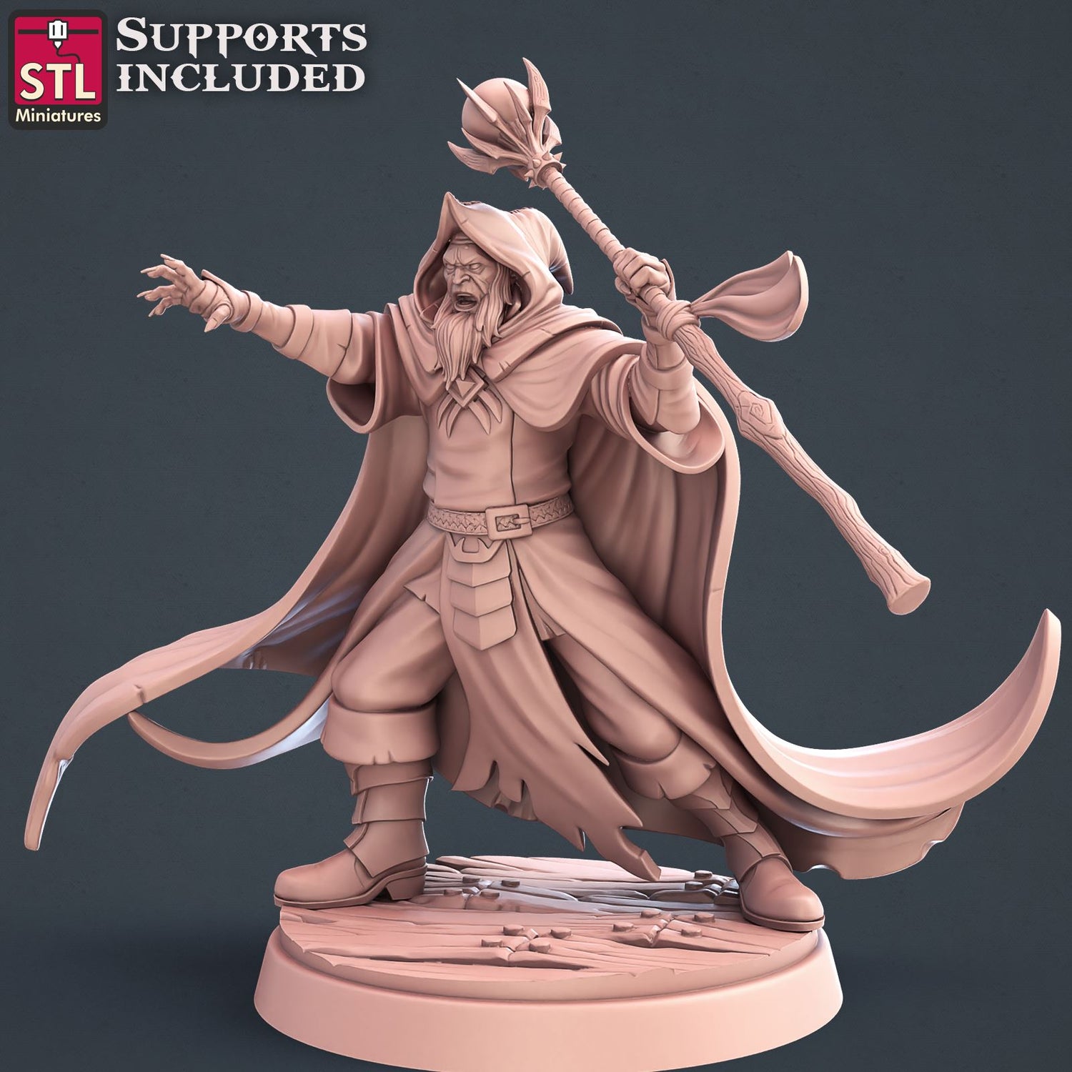 Dark Wizard 3D Model - DIC2020 STLMiniatures