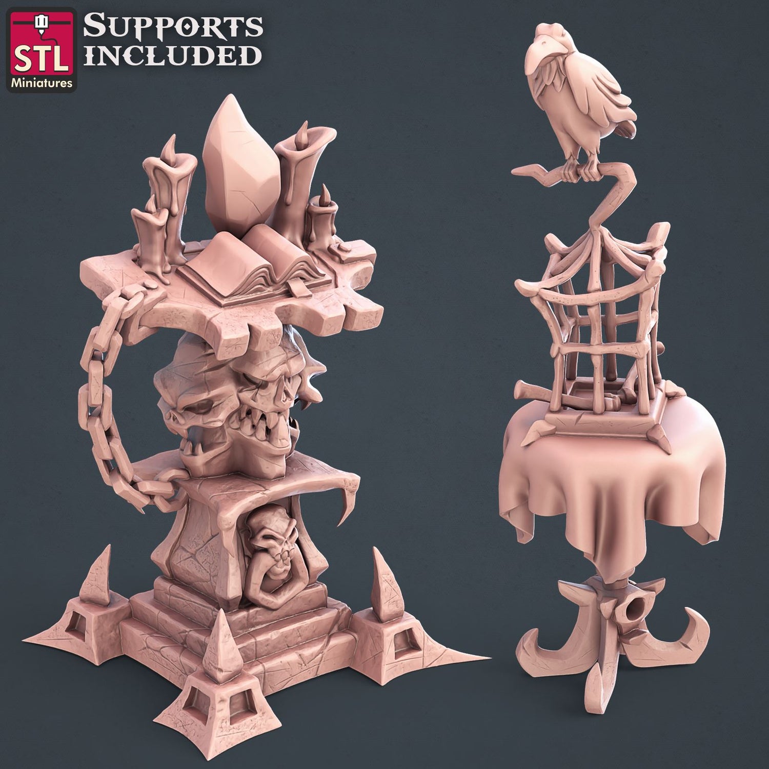 DarkWizard Altar and Table 3D Model - DIC2020 STLMiniatures