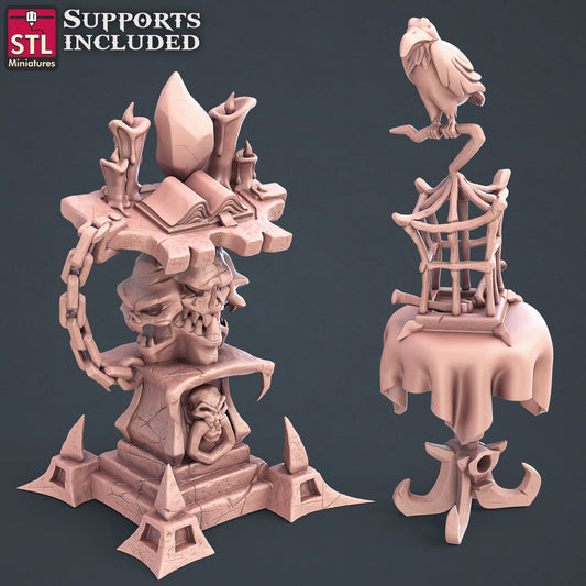 DarkWizard Altar and Table 3D Model - DIC2020 STLMiniatures