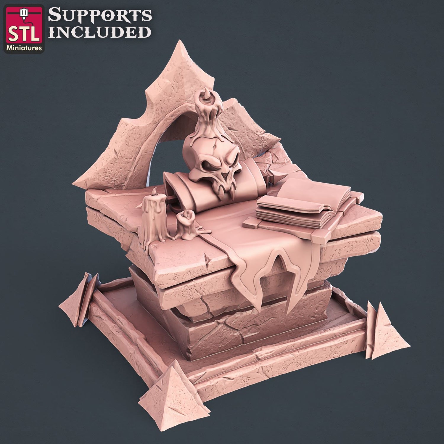 DarkWizard Sacrifice Altar 3D Model - DIC2020 STLMiniatures