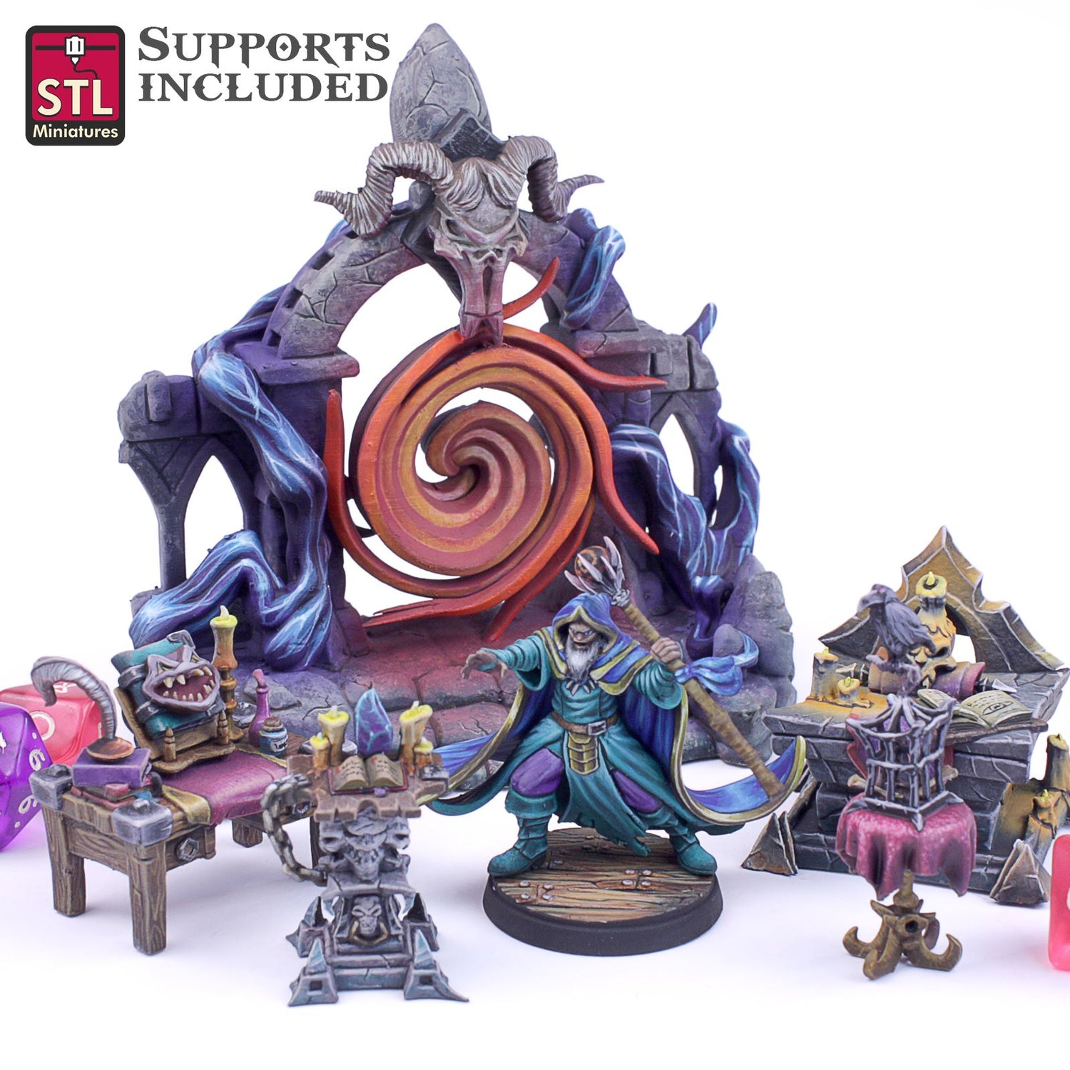 DarkWizard Set 3D Model - DIC2020 STLMiniatures