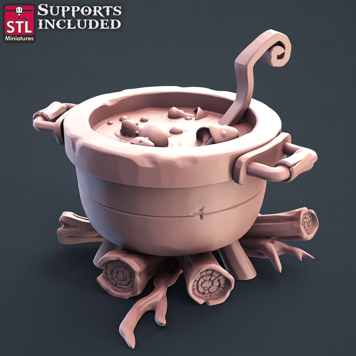 Druid Cauldron Printable 3D Model STLMiniatures