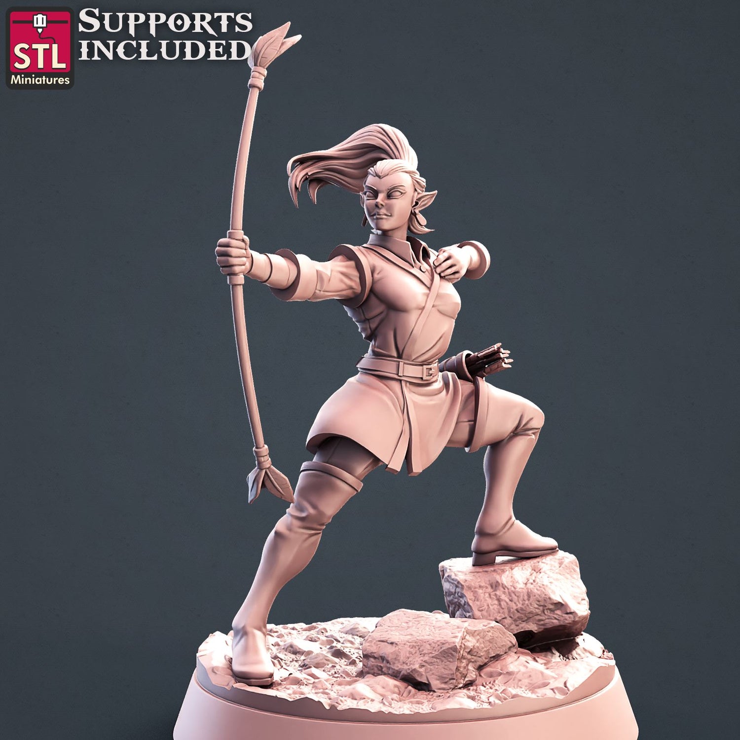 Elf Archer Set Scale Models STLMiniatures