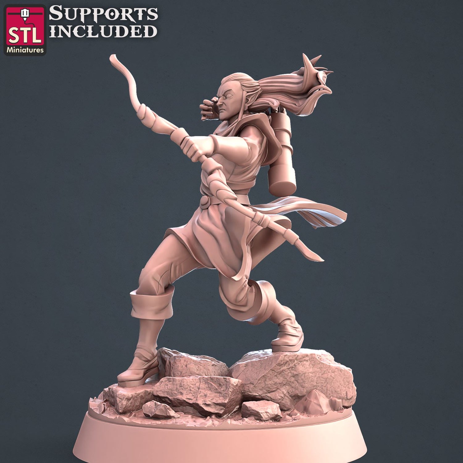 Elf Archer Set Scale Models STLMiniatures