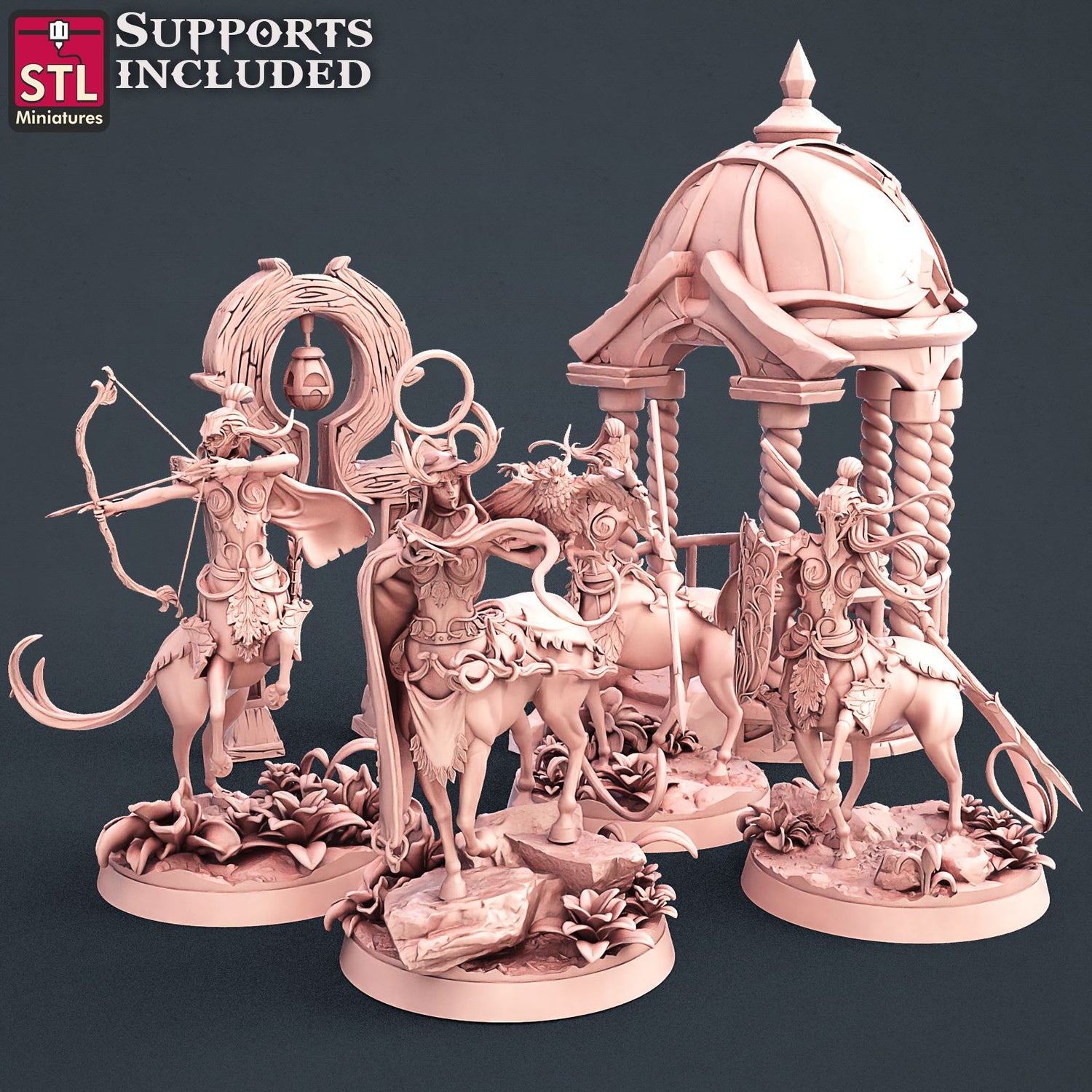 Elf Centaurs Set Scale Models STLMiniatures