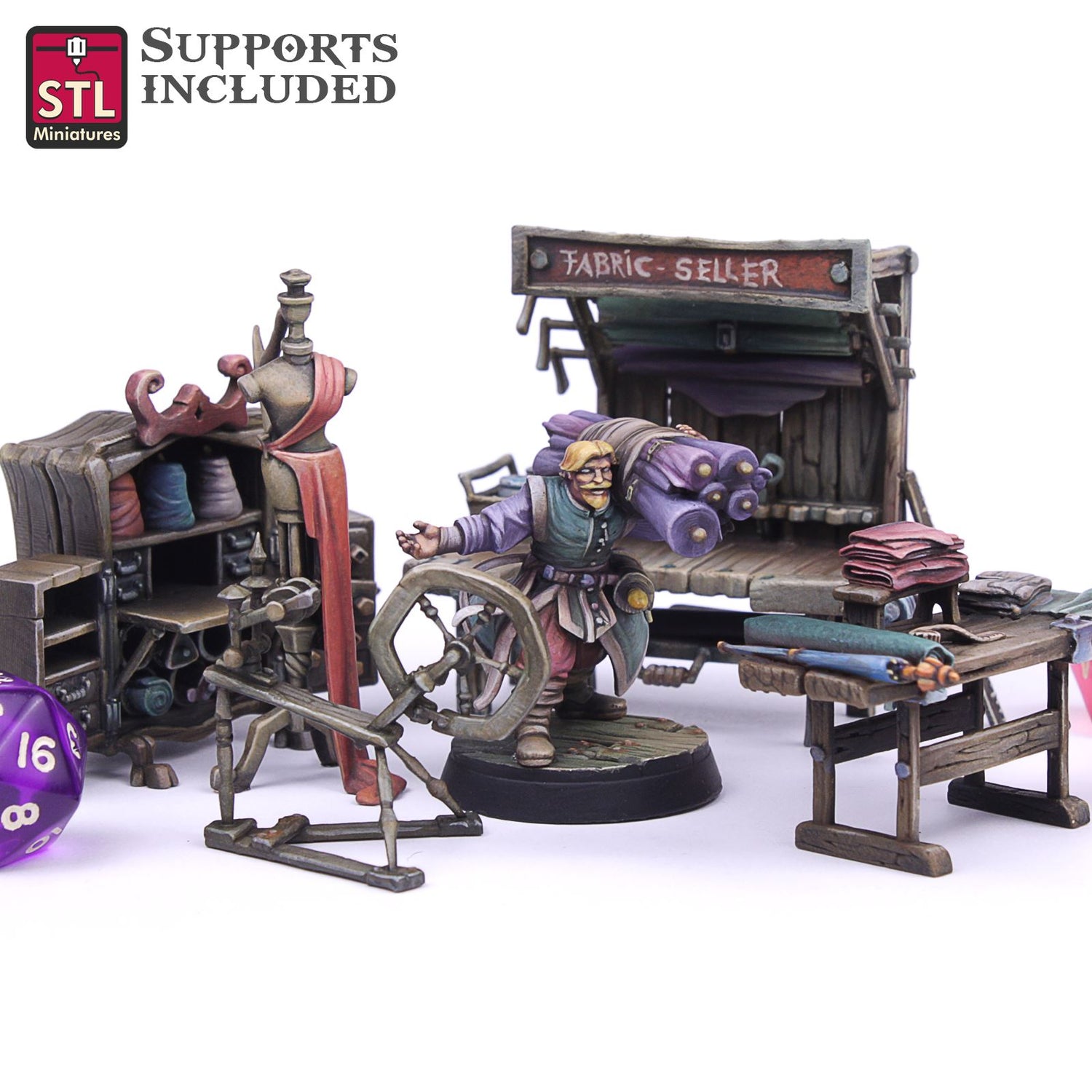 Fabric Seller Set Printable Scale Model STLMiniatures
