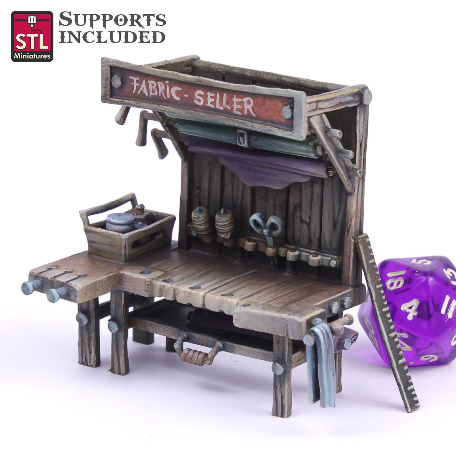 Fabric Seller Workbench 3D Model - ENE2021 STLMiniatures