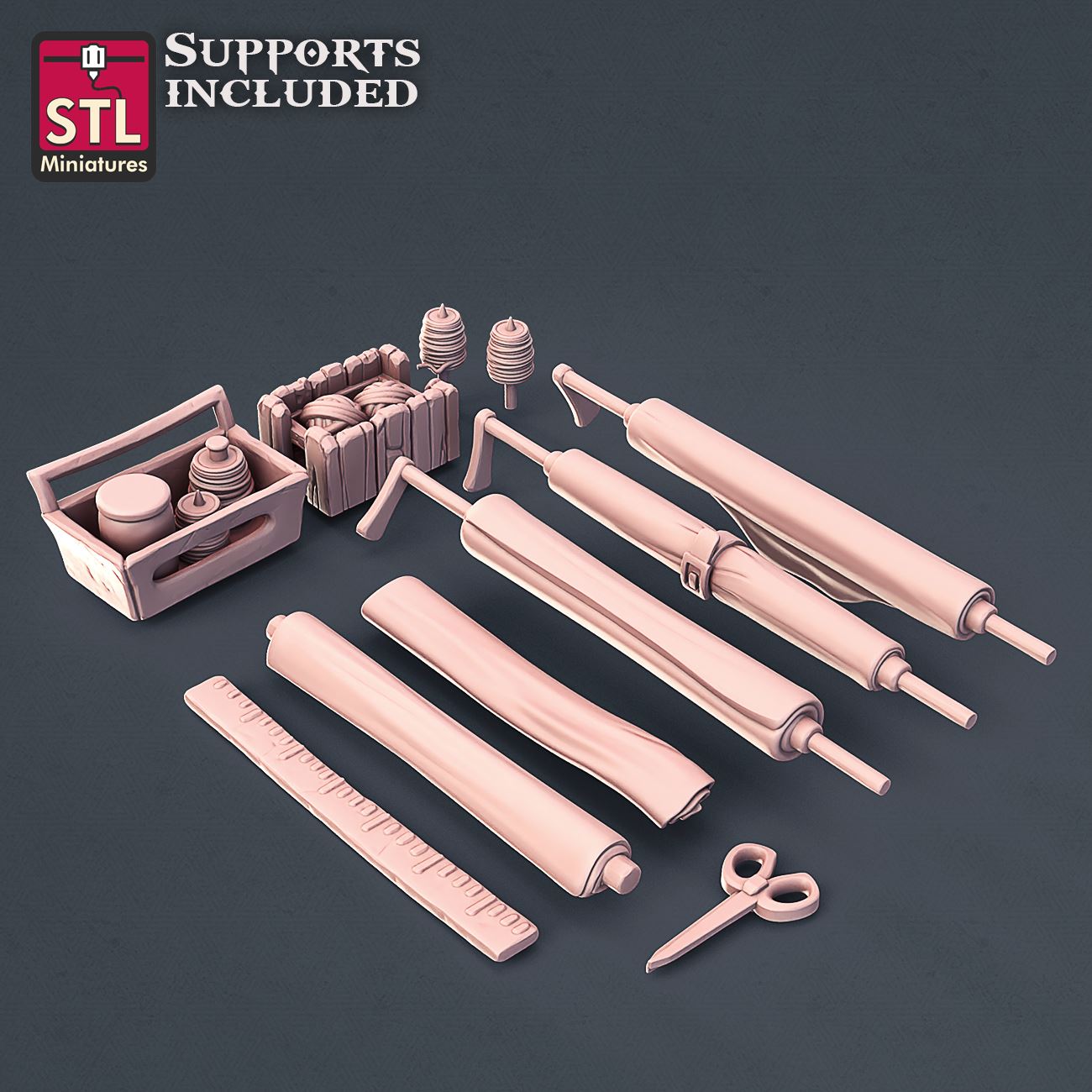 Fabric Seller Set Printable Scale Model STLMiniatures