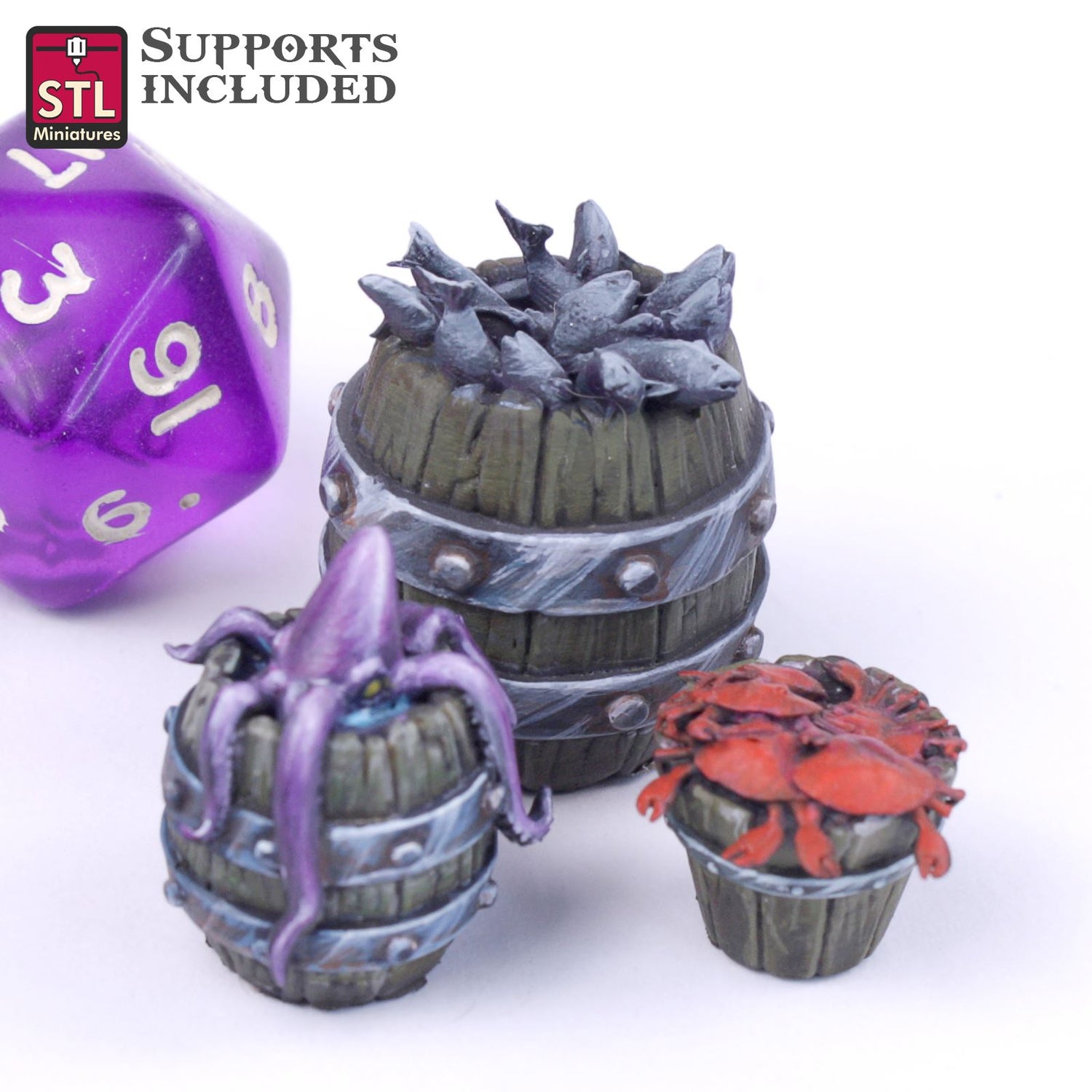 Fisherman Barrrels Printable 3D Model STLMiniatures