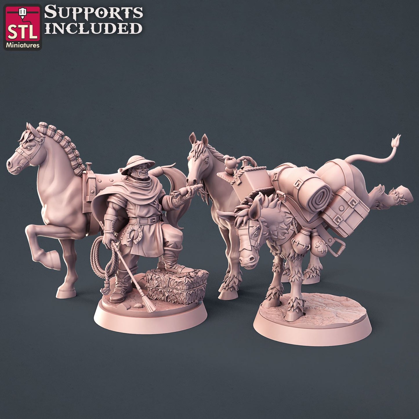 Horse Trainer Set Printable 3D Model STLMiniatures