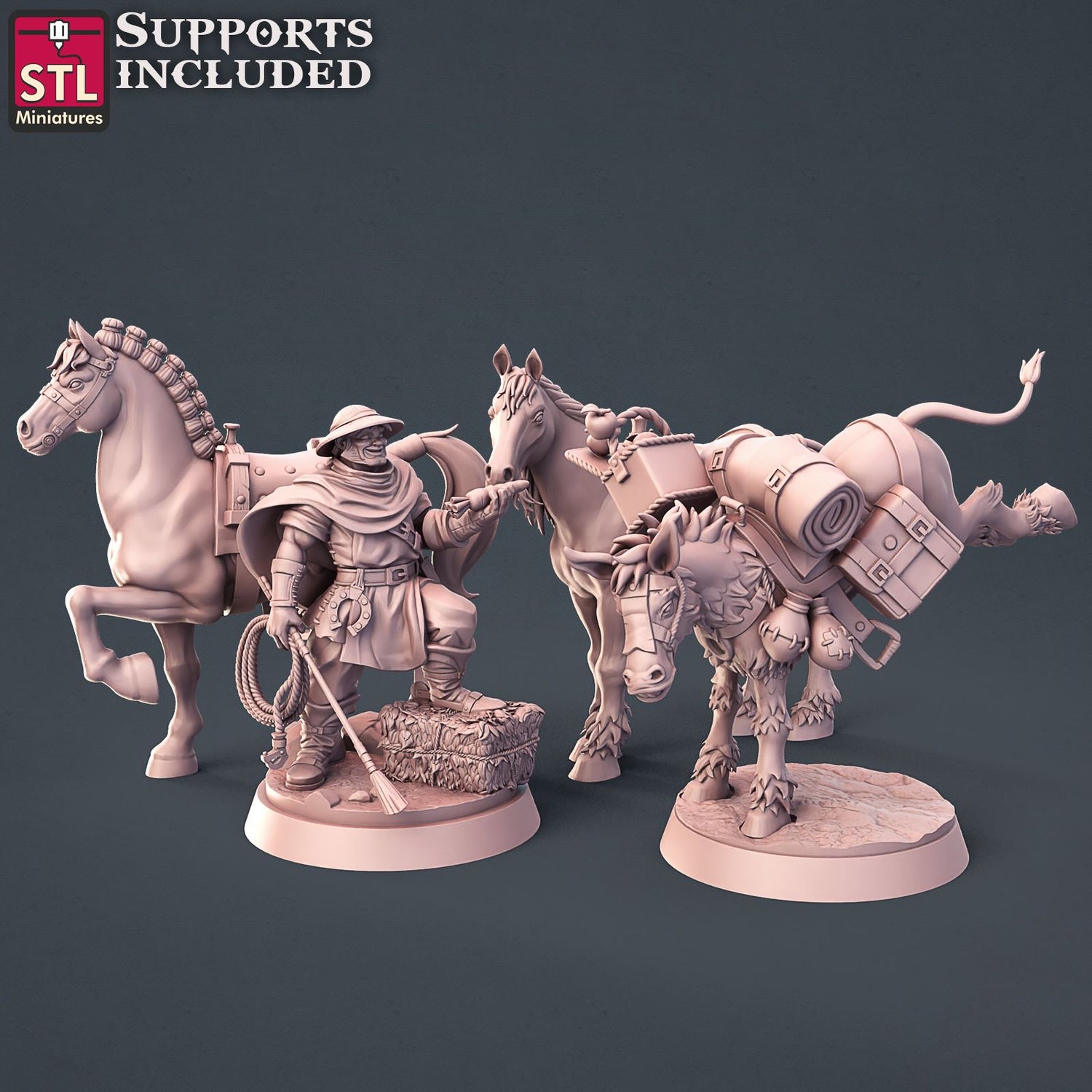 Horse Trainer Set Printable 3D Model STLMiniatures