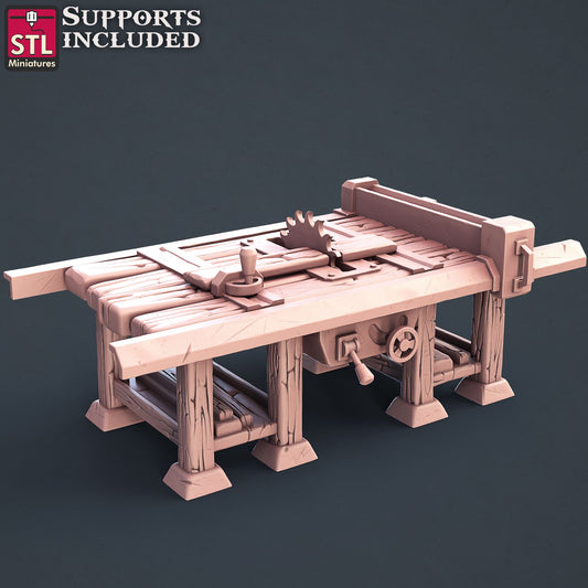 Human Carpenter Tablesaw Printable 3D Model STLMiniatures