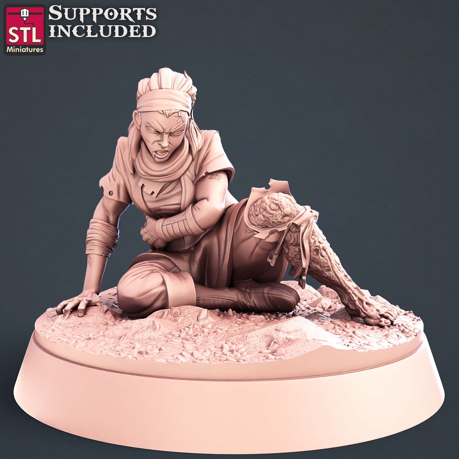 Injured Villager B Scale Models STLMiniatures