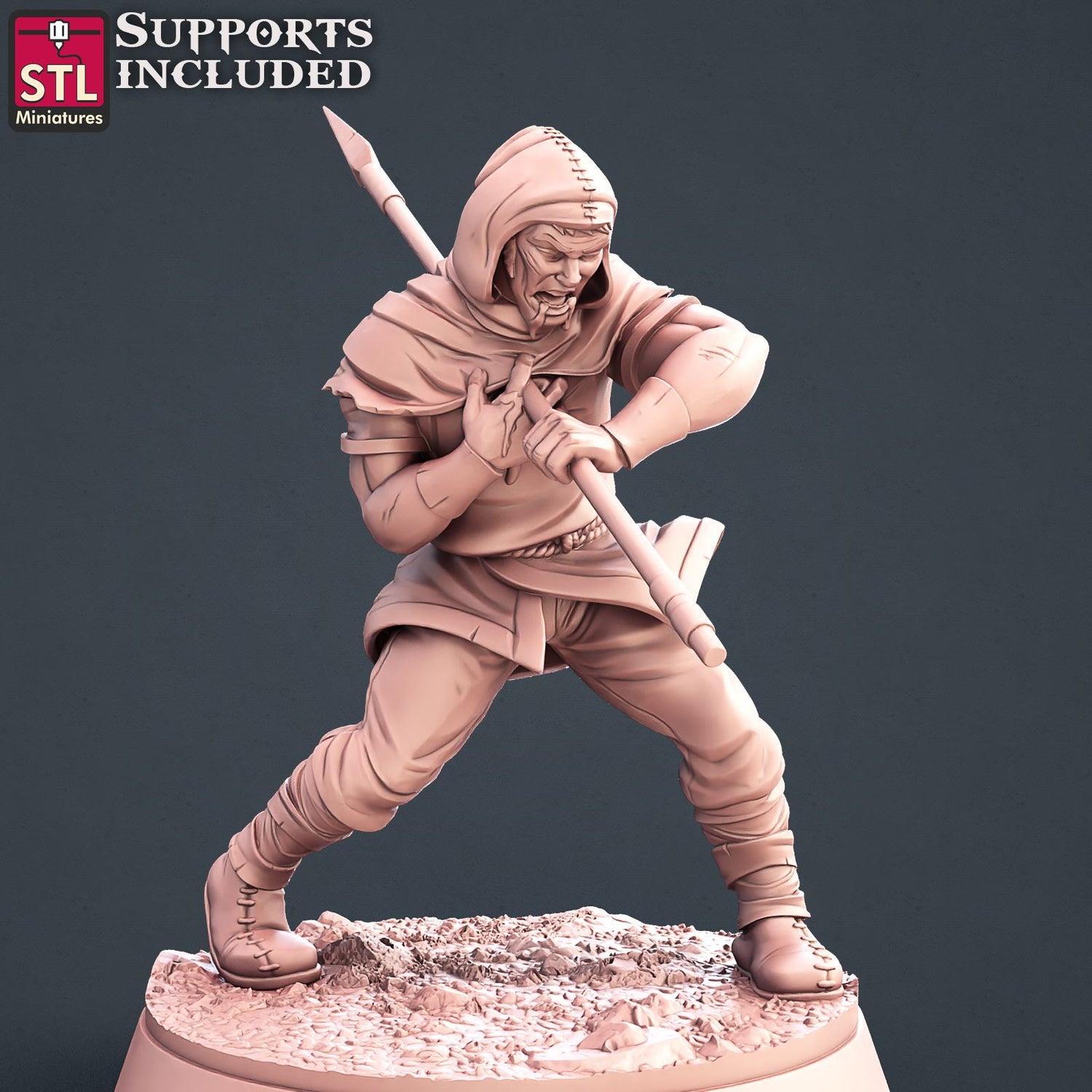 Injured Villager Set Scale Models STLMiniatures