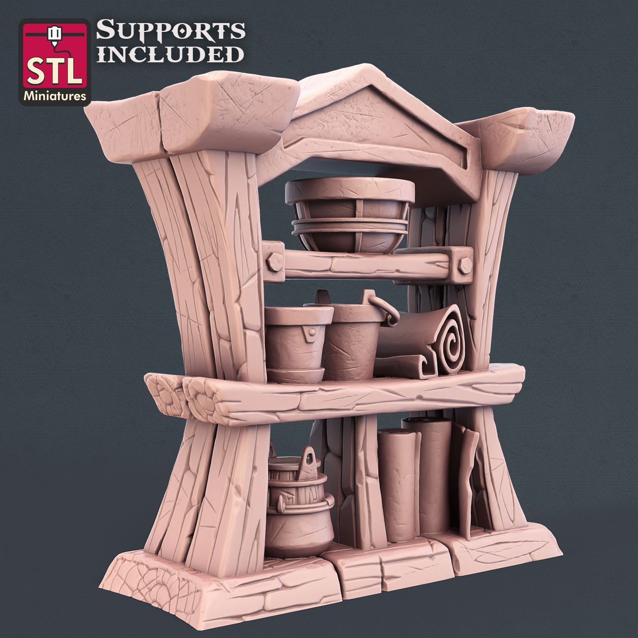 Leather CupBoard 3D Model - NOV2020 STLMiniatures