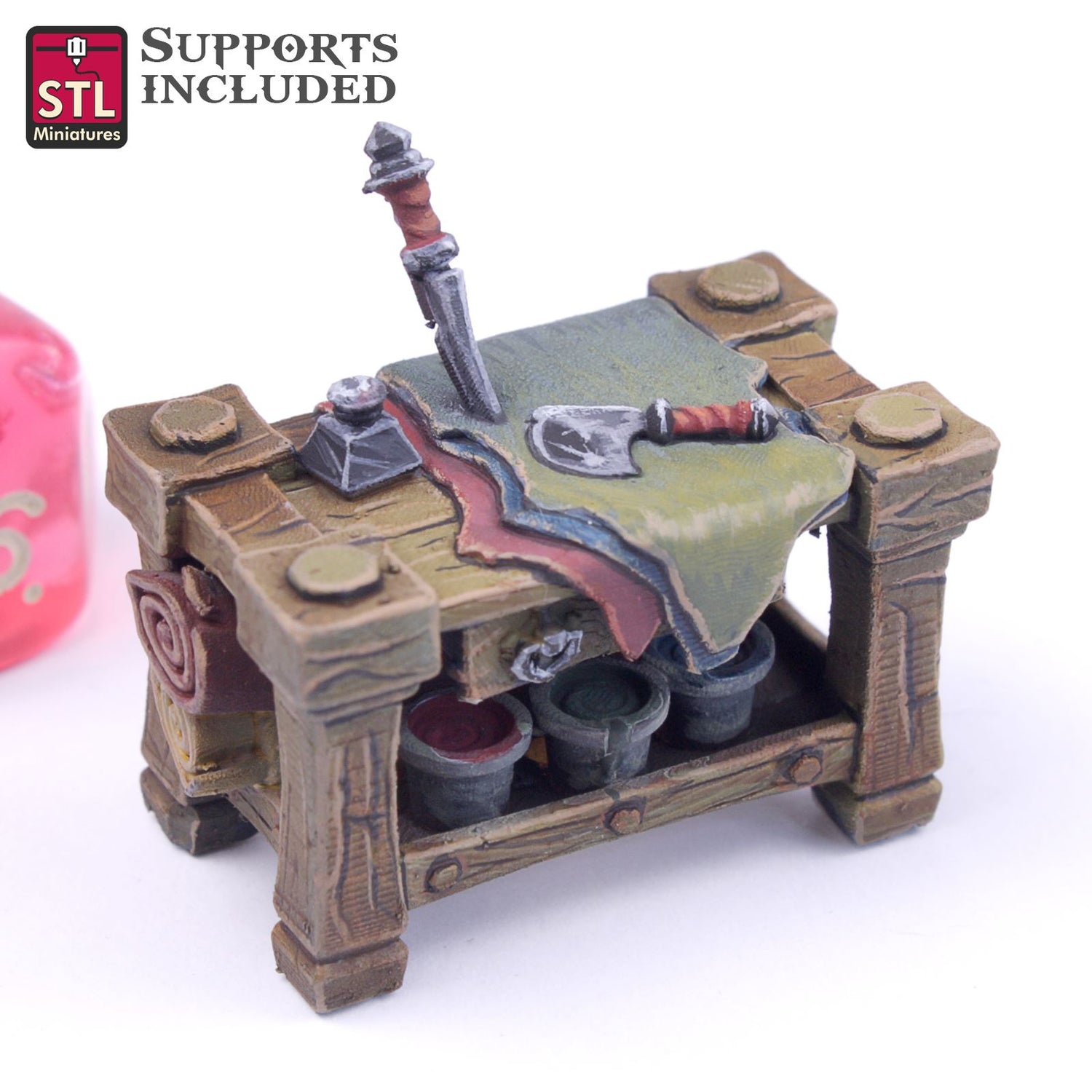 Leather Worker Table 3D Model - NOV2020 STLMiniatures