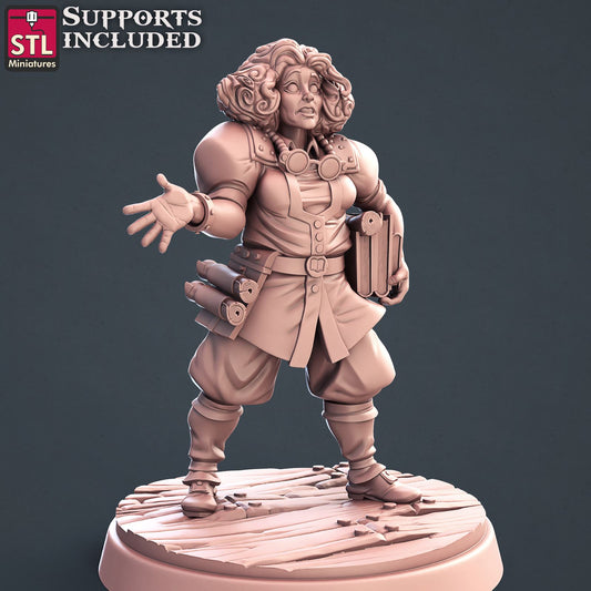 Librarian Female Printable 3D Model STLMiniatures