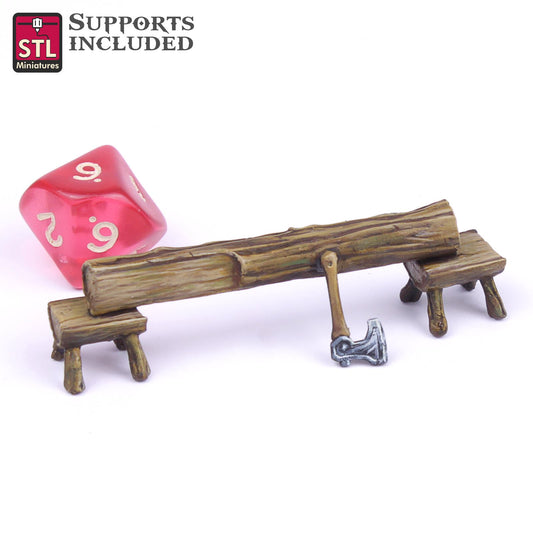 Lumberjack Log B Printable 3D Model STLMiniatures