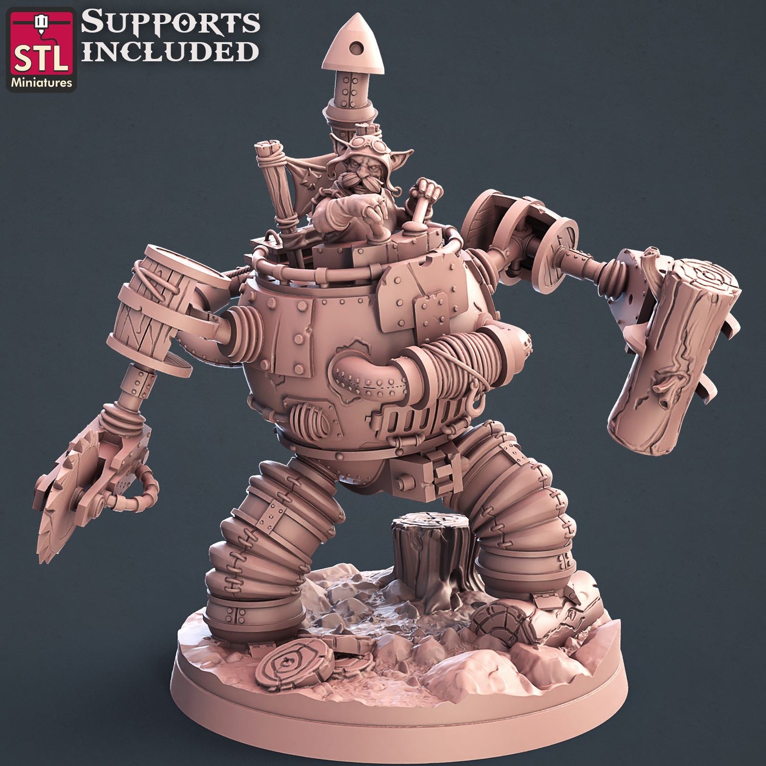 Lumberjack Mech Printable 3D Model STLMiniatures